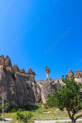 fairy chimneys and cones in cappadocia valley