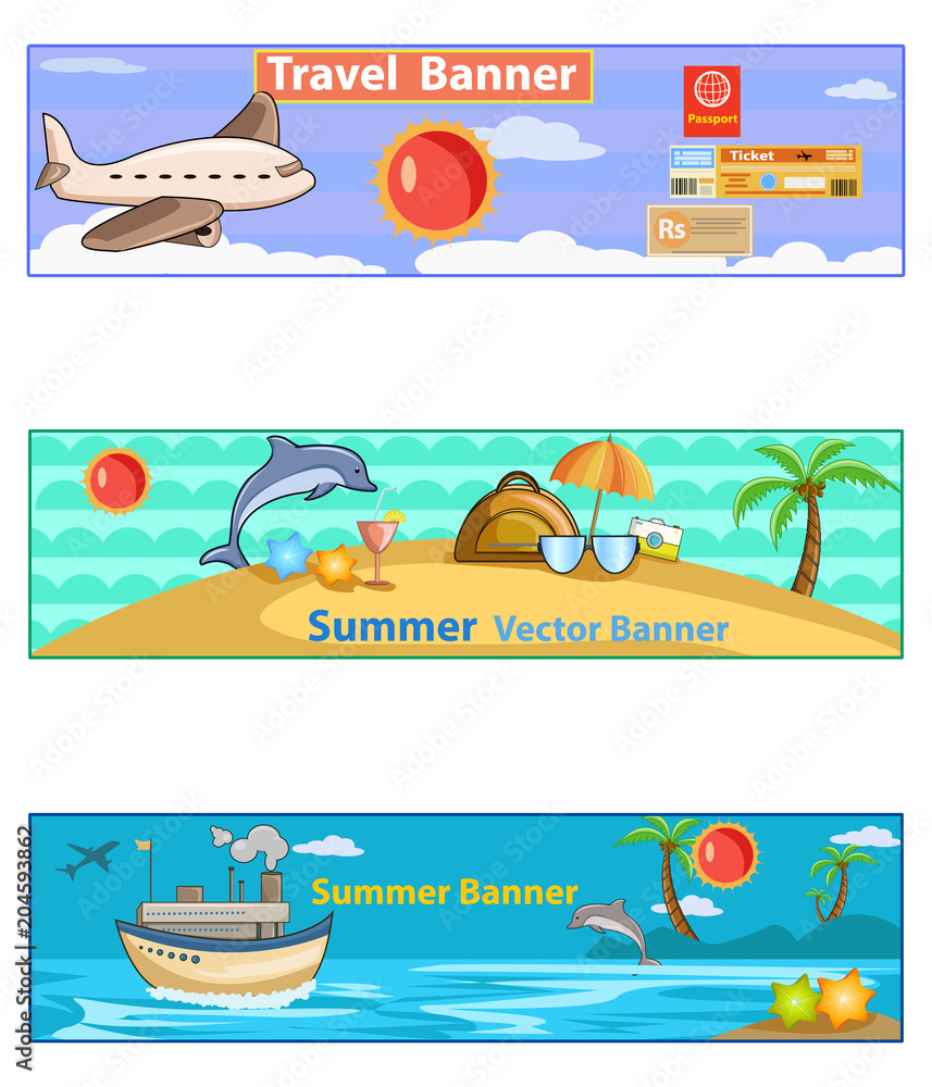 summer traveling banner design