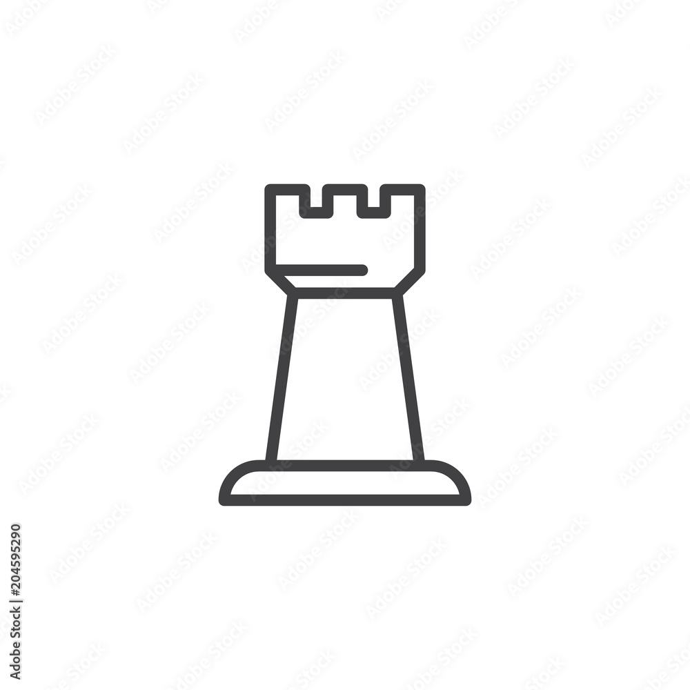 Rook Chess Sport Icon Outline Graphic by yellowhellow · Creative Fabrica