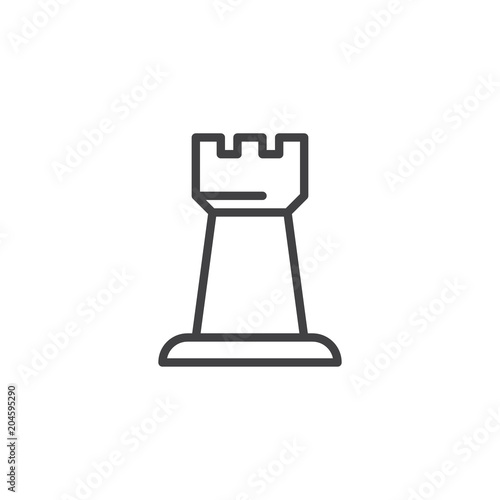 Billede på lærred Chess rook outline icon