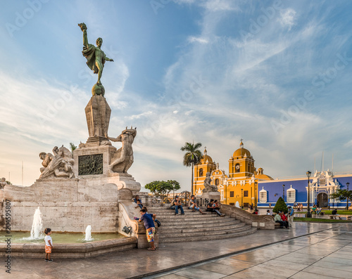View of main square of Trujillo city, Peru. photo