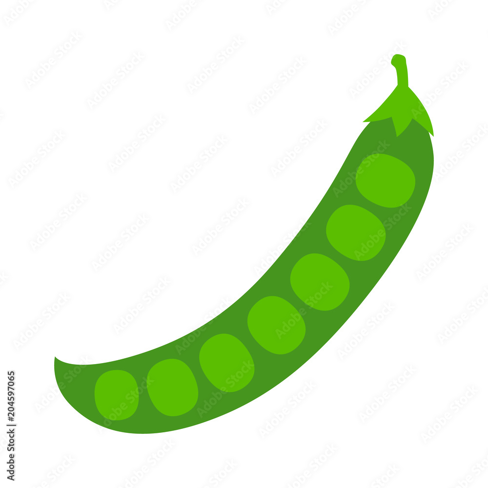 Peas in a peapod or pea pod flat color vector icon for food apps and websites Peas in a peapod or pea pod flat color vector icon for food apps and websites