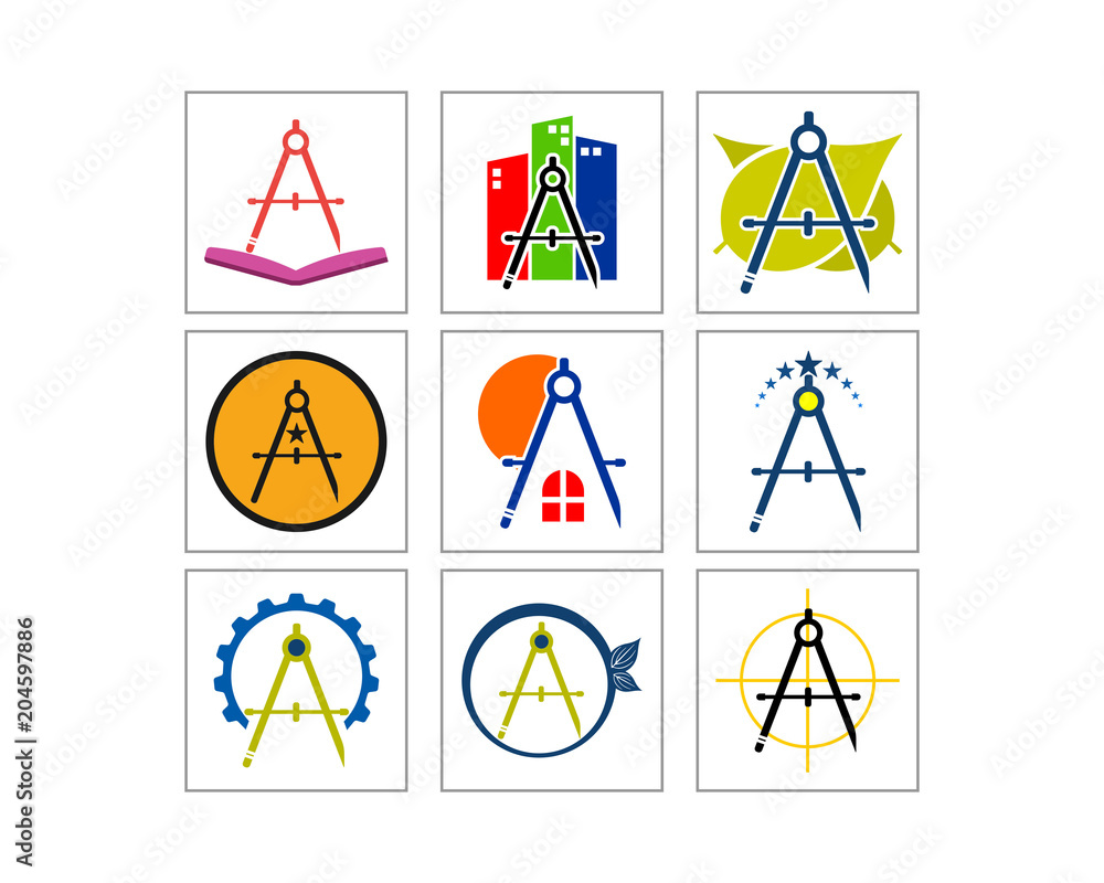 School Equipment image vector icon logo set School Equipment image vector icon logo set