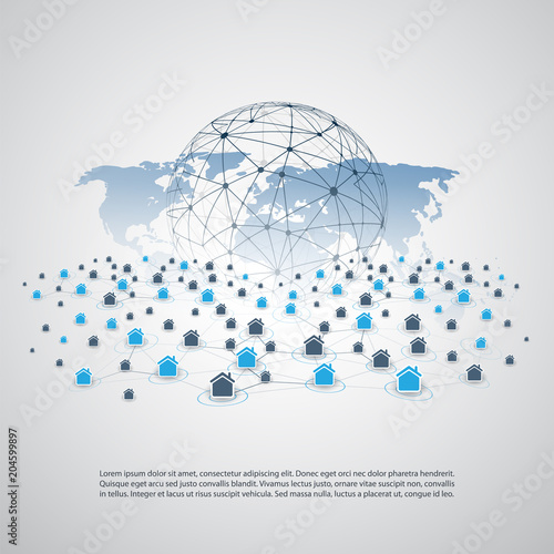 Sharing Economy - Home Renting, Peer to Peer Accommodation or Smart Home Network Design Concept