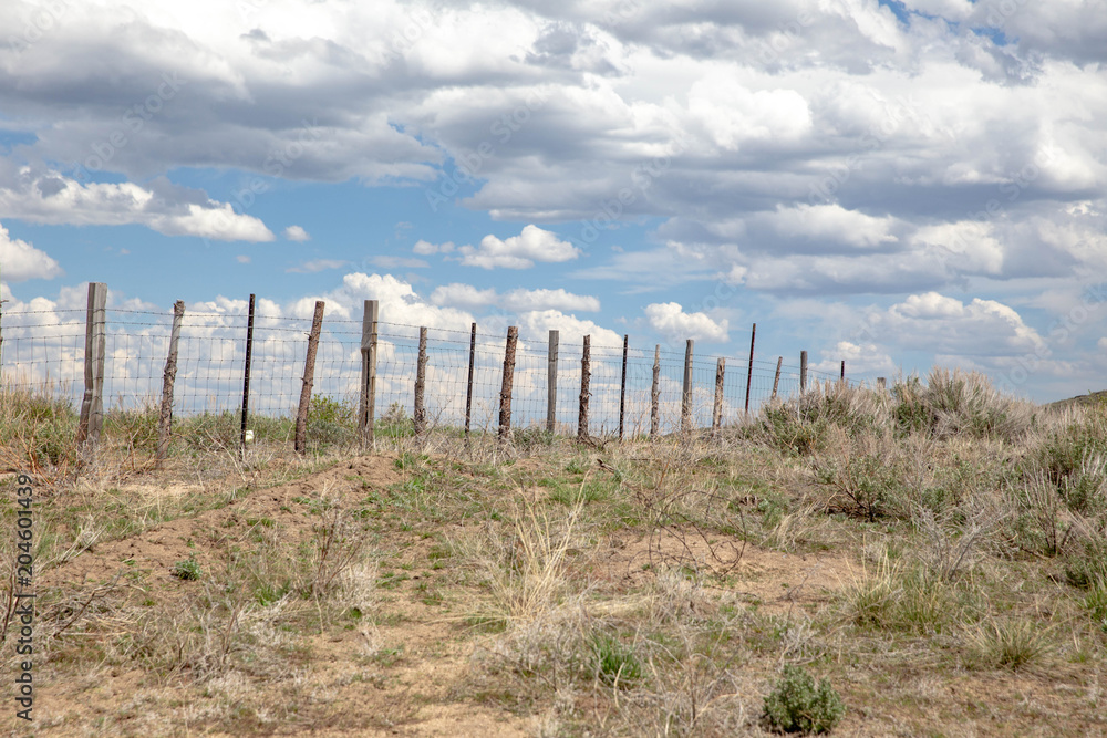 Fence Line in High Desert Area