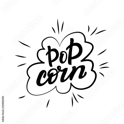 Popcorn vector illustration and lettering design
