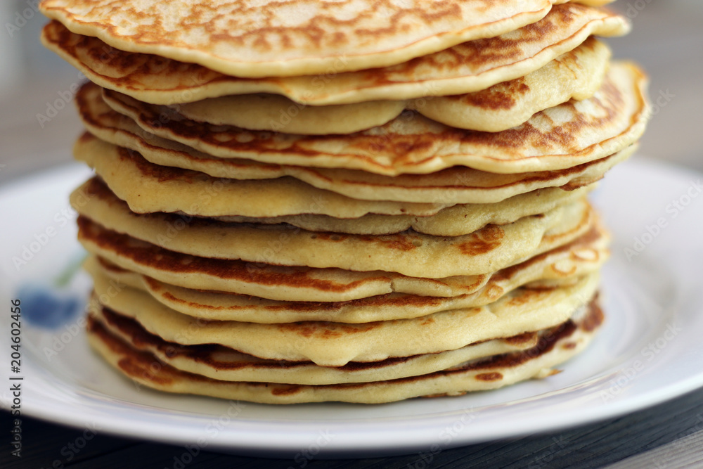 Stack of Pancakes on a Plate