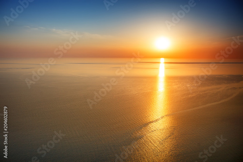 Sunset view from mountaintop. Tourism  travel  sea background.