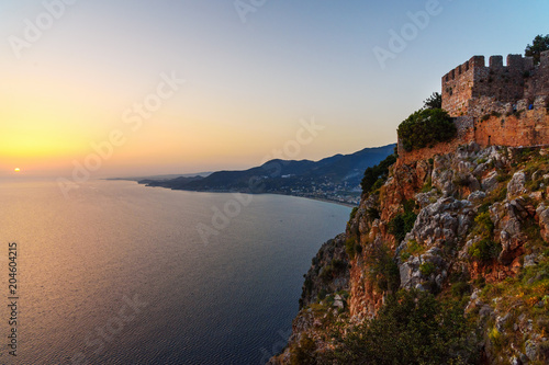 Alanya Castle on sunset. Turkey