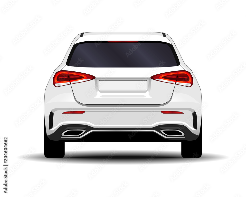 Fototapeta premium realistic car. hatchback. back view.