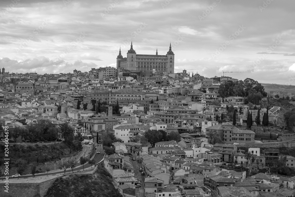 Vista de Toledo en blanco y negro