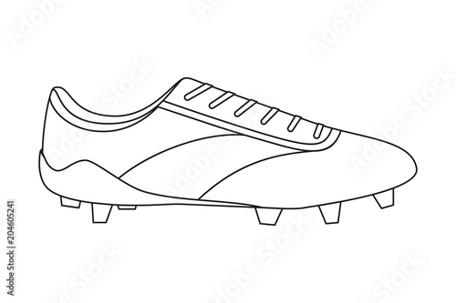 Line art black and white soccer boots.
