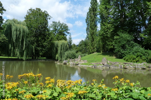 Teich und Große Telekie im Kurpark Bad Mergentheim. photo