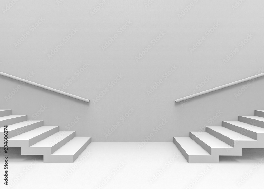 3d rendering. Two way of staircase for choosing the next step for life concept. 3d rendering. Two way of staircase for choosing the next step for life concept.