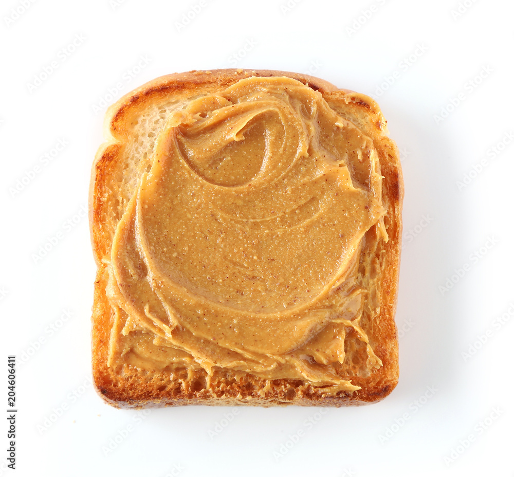 toasted bread with peanut butter ภาพถ่ายสต็อก Adobe Stock