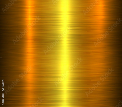 Gold metal background golden brushed metallic textures with reflections. 