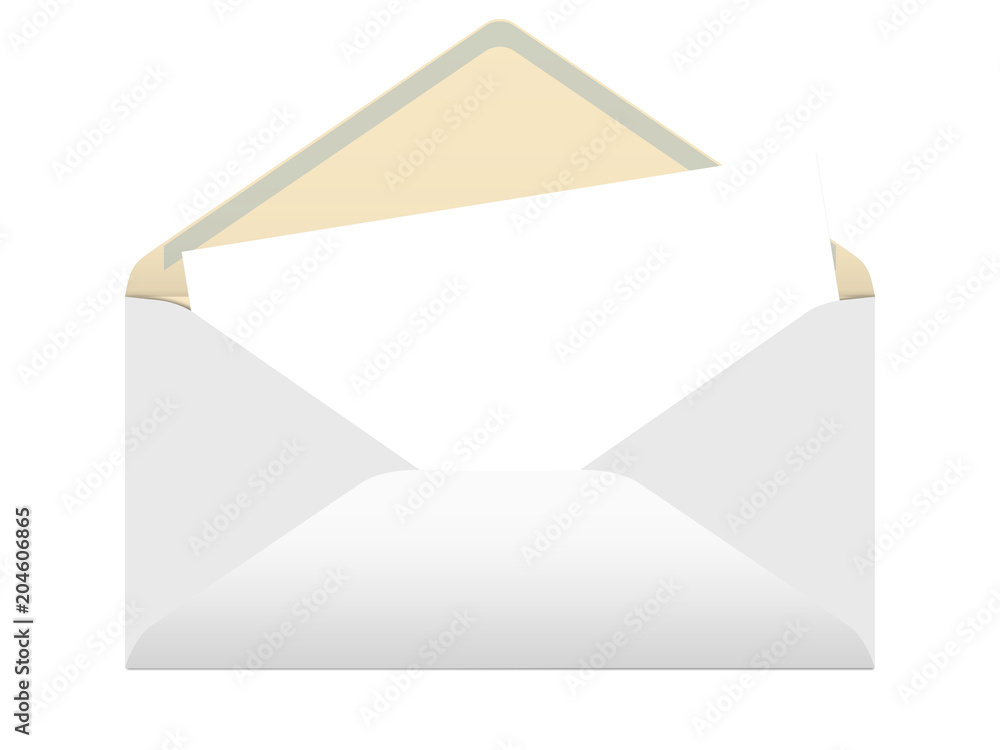 Offener Briefumschlag mit Karte Offener Briefumschlag mit Karte