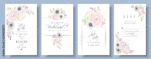 Peony anemone wedding set