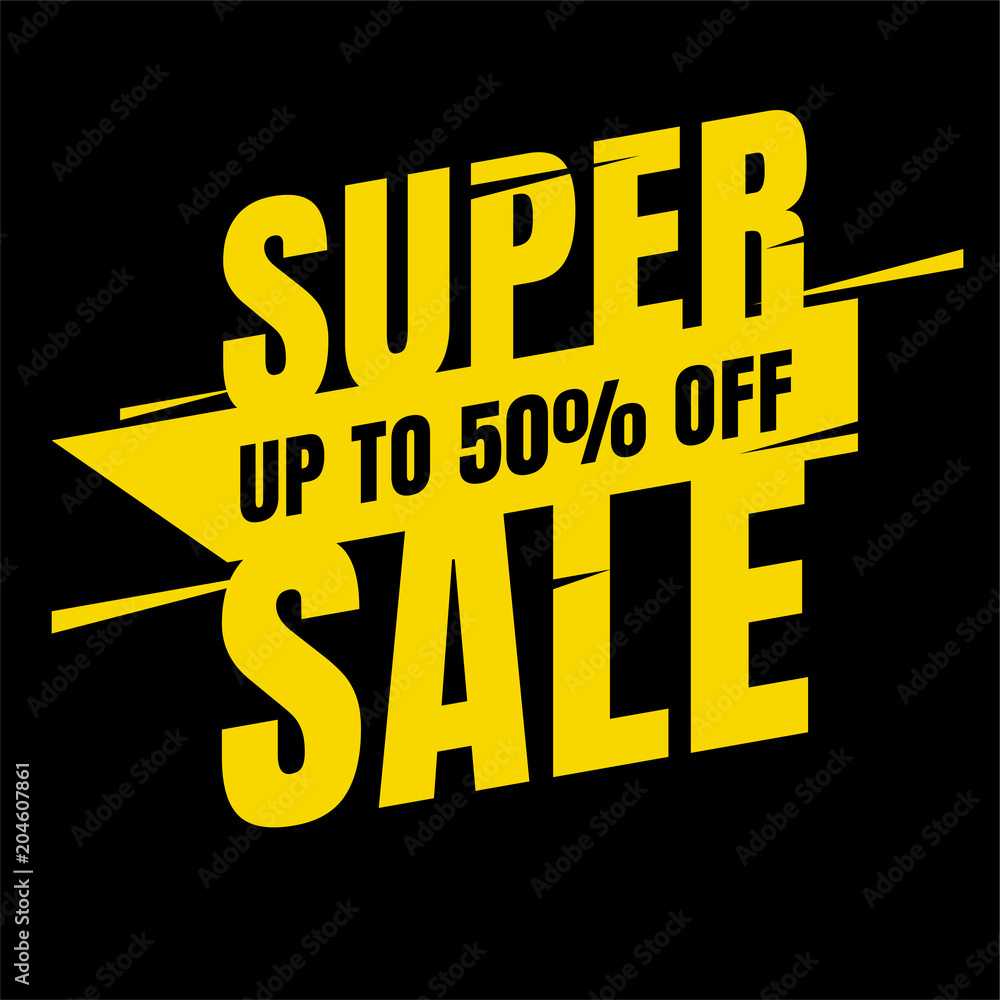 Sale Yellow banner template design, Big sale special offer. end of season special offer banner. vector illustration.