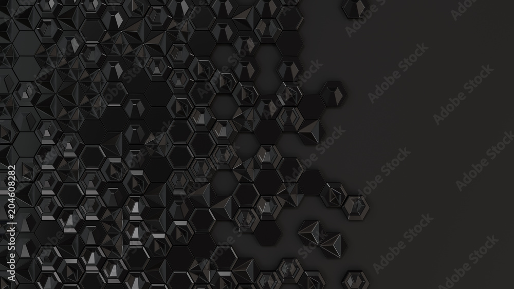 Abstract 3d background made of black hexagons Abstract 3d background made of black hexagons