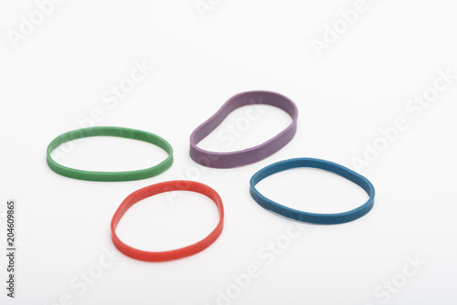 Wallpaper Mural Multi colored rubber bands isolated on white background. Torontodigital.ca