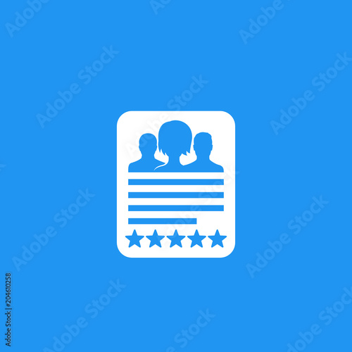 employee review, team evaluation vector icon