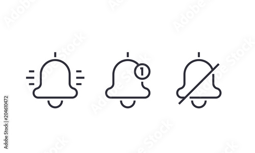 Notification linear icons on white