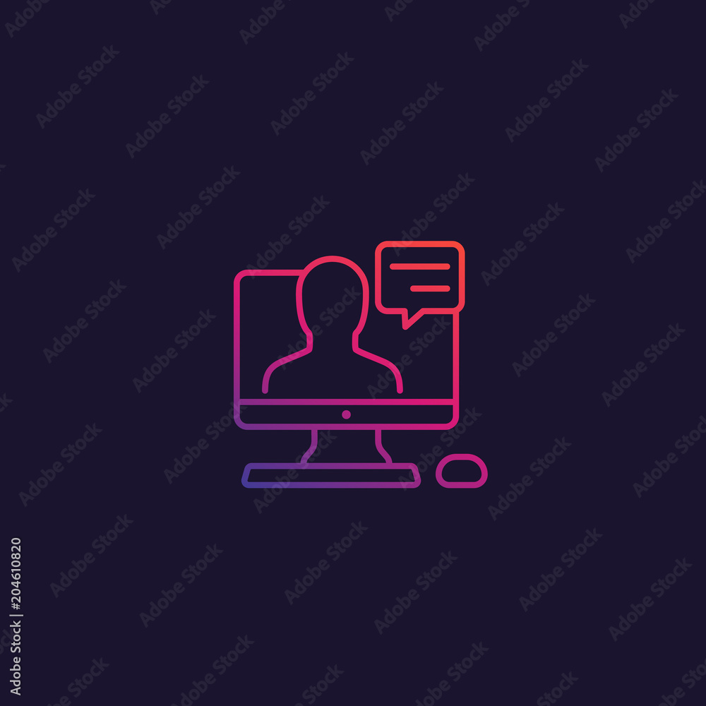 webinar line icon with gradient webinar line icon with gradient