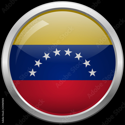 Free Download Venezuela flag glass button vector illustration - GFXLoad