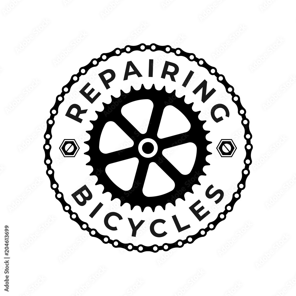 Bicycle Repairing Badge & Logo Template Bicycle Repairing Badge & Logo Template