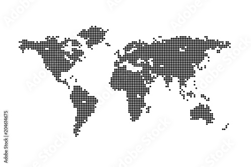 graphic World map of dots design. Vector illustration
