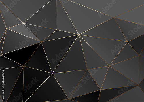 Gold polygonal texture. Vector cover design for wedding invintation, placards, banners, flyers, presentations and business cards