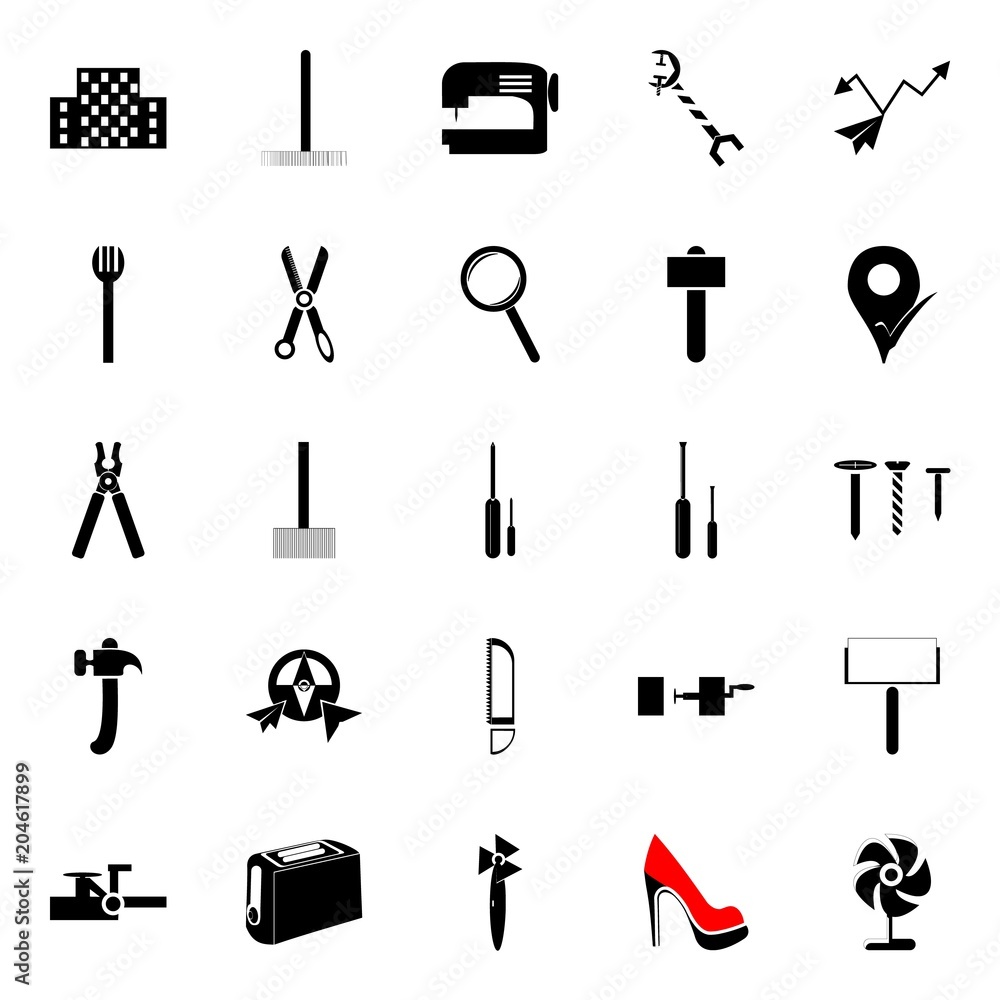 Fototapeta premium instruments and tools icons set