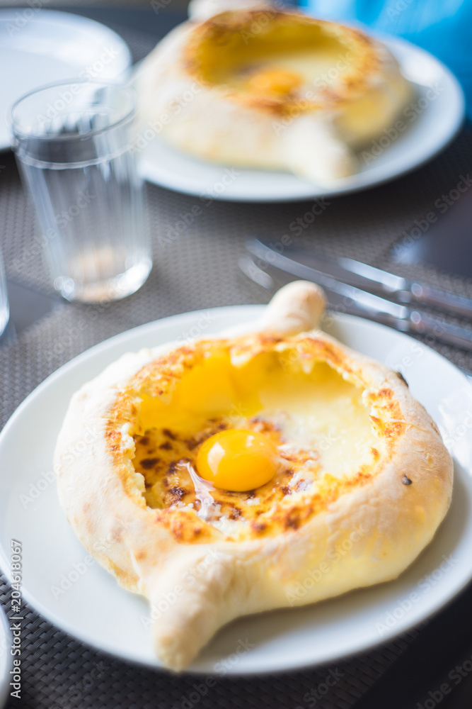 Ajarian or Adjaruli khachapuri Ajarian or Adjaruli khachapuri