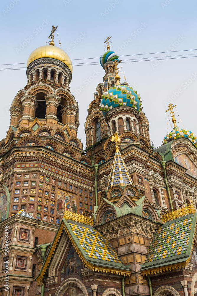 SAINT PETERBURG/RUSSIA-09 DESEMBER 2018: The Church of the Savior on Spilled Blood, one of the main sights of St. Petersburg, Russia. This Church was built on the site where Tsar Alexander II was