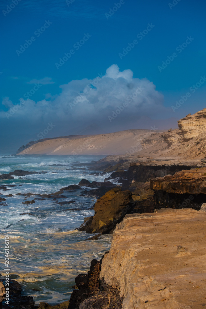 Westküste von Fuerteventura Blick in Richtung La Pared