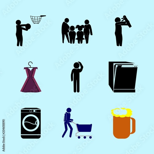 icons about Human with dream, character, fun, throws up and life