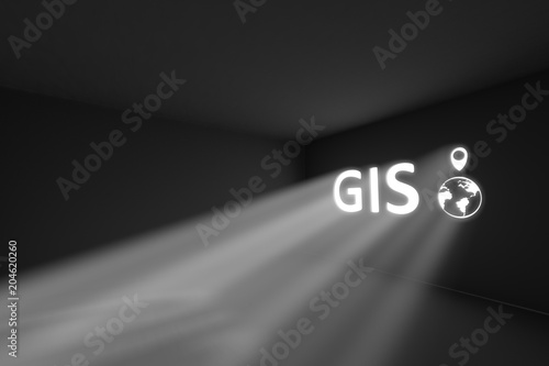 GIS rays volume light concept 3d illustration photo