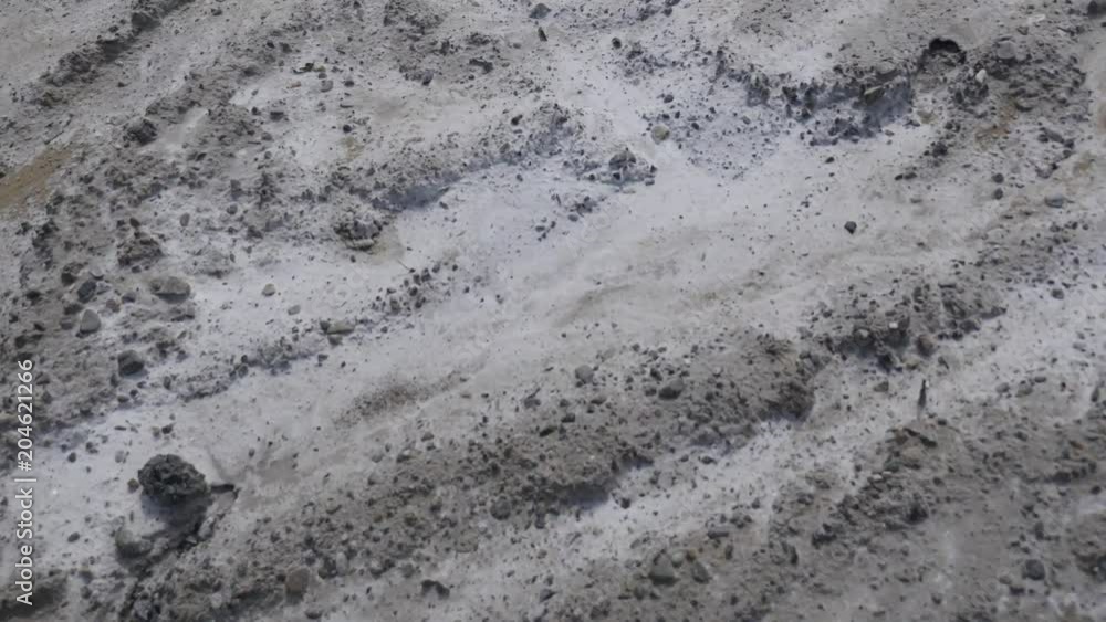 Big danger mud avalanche. A lot of mud on the road Big danger mud avalanche. A lot of mud on the road