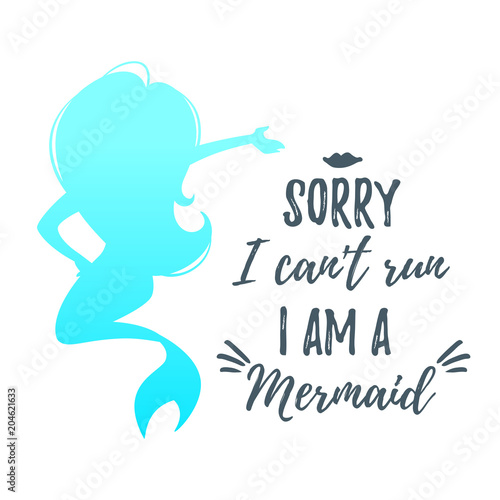 cute mermaid character silhouette