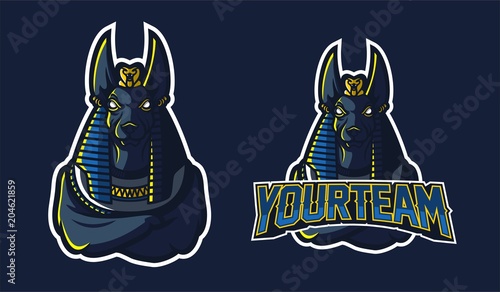 anubis esport gaming mascot logo template