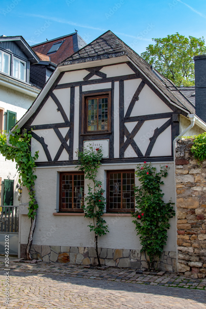 Facade of a small old house in the inner city of duderstadt in germany 