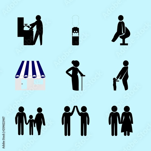 icons about Human with cleanliness, reles, adult, bubble and sit