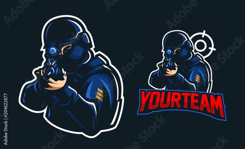 cop/police esport gaming mascot logo template