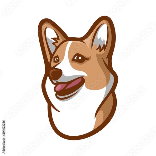 Cute funny cartoon dog vector puppy pet. Furry human friend home animal. Cute corgi dog cartoon style
