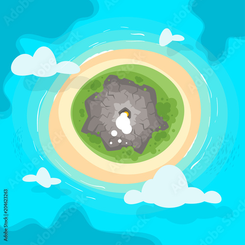 Active volcano ready to erupt.