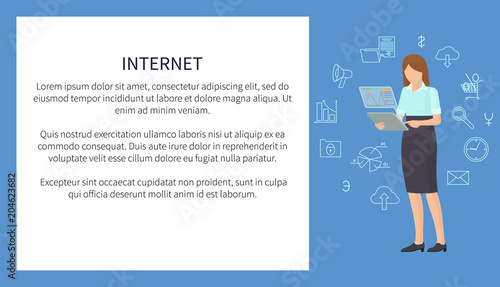 Internet Banner Multicolor Vector Illustration