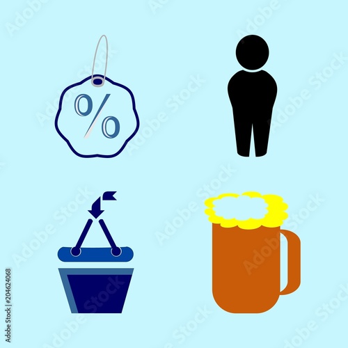 icons about Human with gender, boy, desing, shop and beer glass