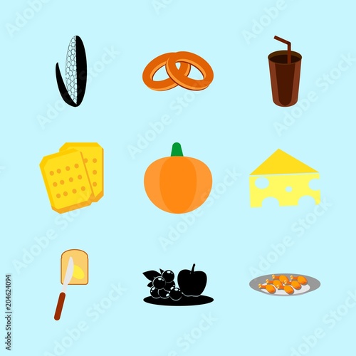 icons about Food with knife, cookie, cooking, chocolate and drinking