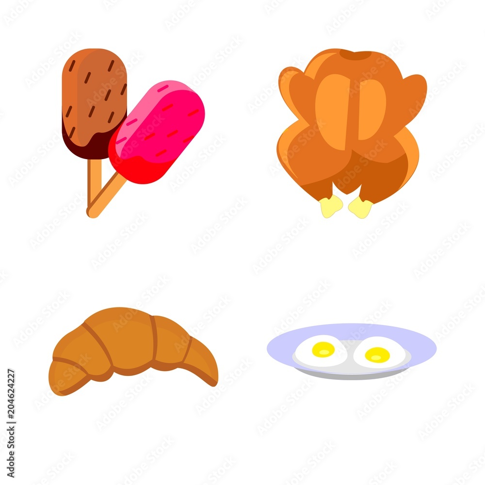 icons about Food with cooked, bakery, grilled, ice and fried